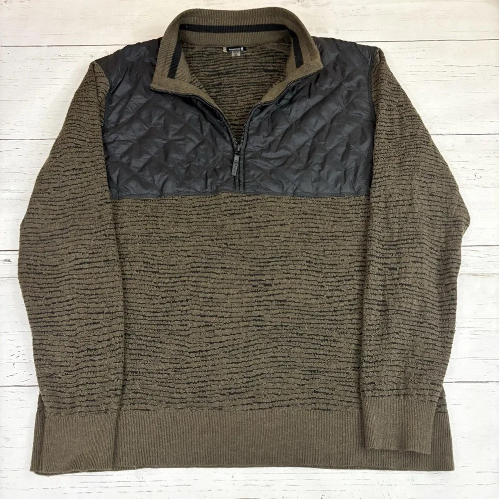 SmartWool Brookline Hybrid 1/2 Zip Pullover Sweater Mens XL Quilted